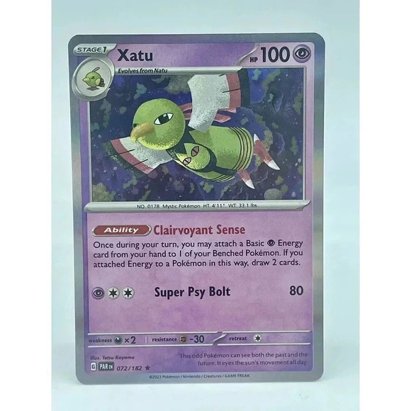 Xatu 072/182 Holo Rare Paradox Rift Pokemon Theme‎ Deck Exclusive 2023 Unplayed - Picture 1 of 6